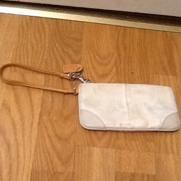 Coach wristlet signature cc leather trim - Picture 3 of 4