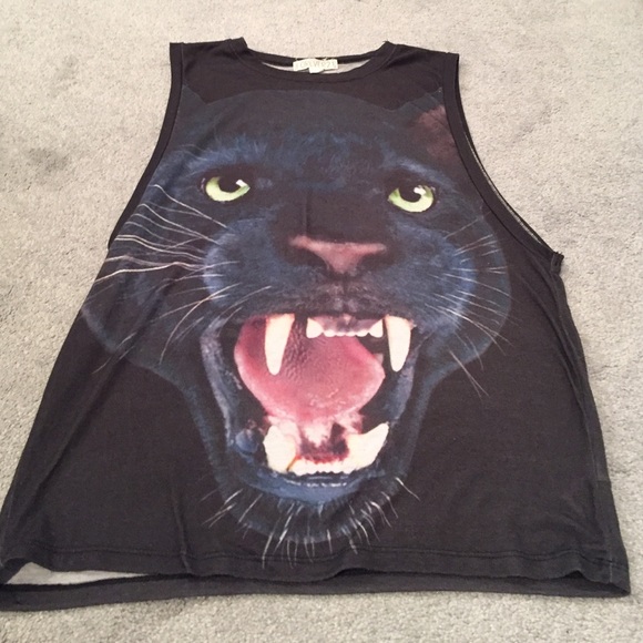 Cat printed muscle tank