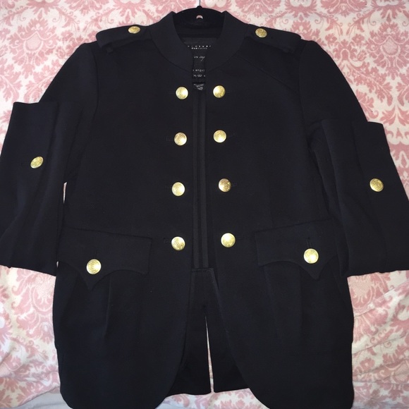Military jacket with gold buttons