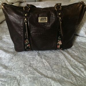 Distressed faux leather Vans bag