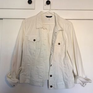 J.Crew white jean jacket size medium