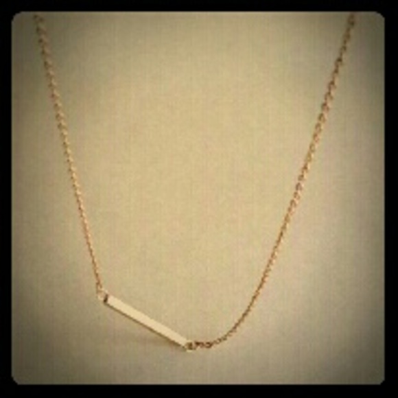 Express Jewelry - Rose Gold tone bar style necklace
