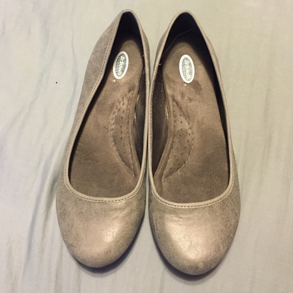 Dr. Scholls pewter flats
