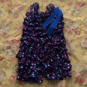 Toddler Ruffled Fourth of July romper