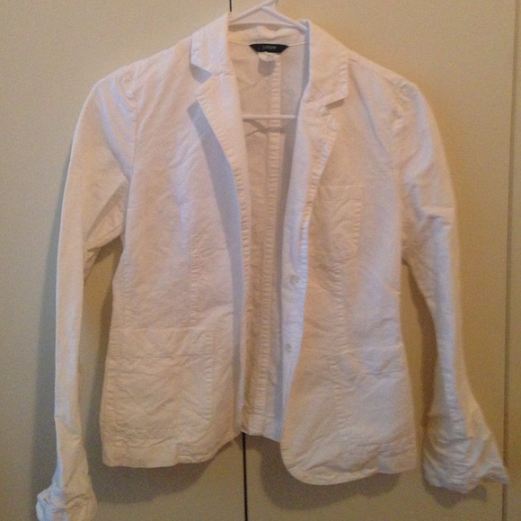 J.crew white linen blazer