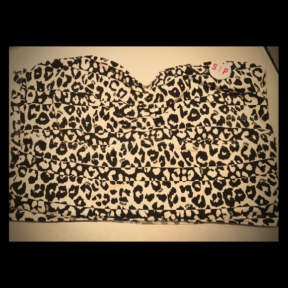 Victoria's Secret PINK leopard cropped bandeau S