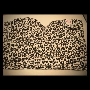 Victoria's Secret PINK leopard cropped bandeau S