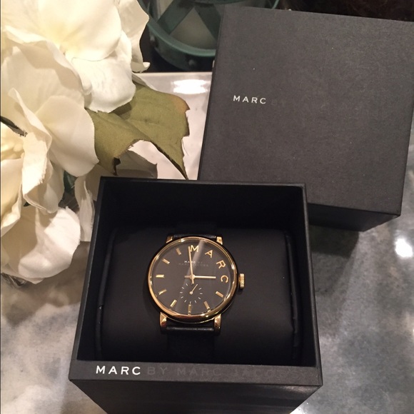 Black Leather Band Marc by Marc Jacobs Timepiece