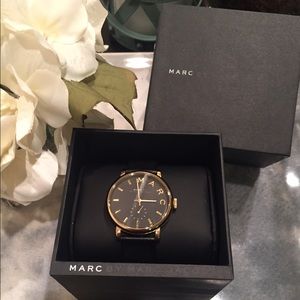 Black Leather Band Marc by Marc Jacobs Timepiece