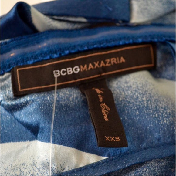 BCBG Printed Ink Combo Silk Top - Picture 2 of 4