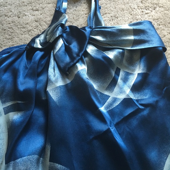 BCBG Printed Ink Combo Silk Top - Picture 4 of 4