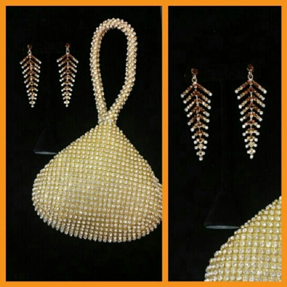 Gold Evening Hang Bag - Picture 1 of 1