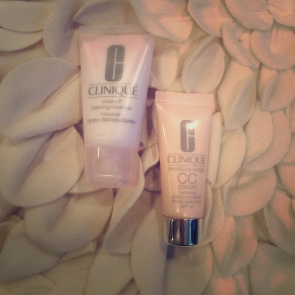 Clinique CC cream & rinse-off travel size cleanser