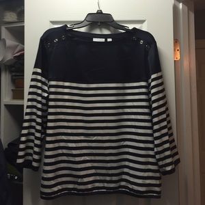 Navy and White Stripe Shirt