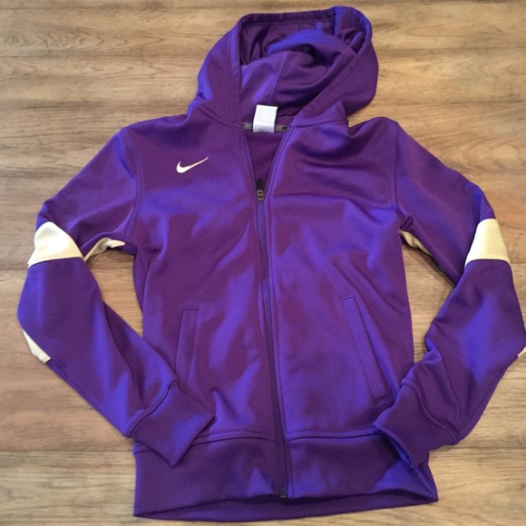 Nike Jackets & Blazers - Purple and gold Nike hooded jacket