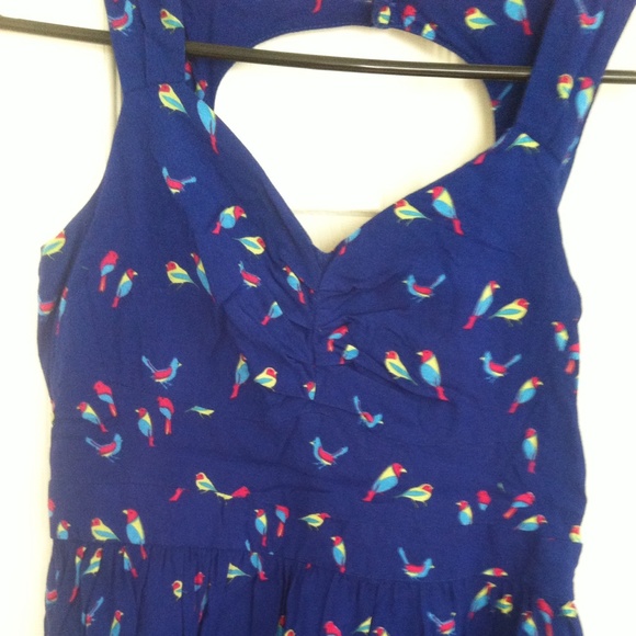 Modcloth blue parrot print dress