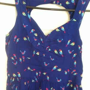 Modcloth blue parrot print dress