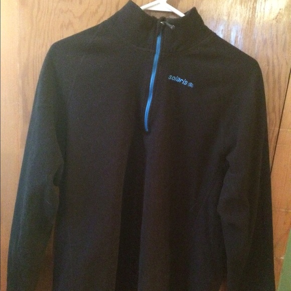 Baby blue Solaris zipper sweater.