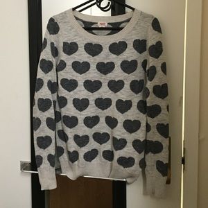 Beige and Grey Heart Sweater