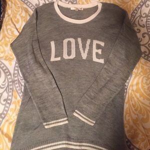 Gray "Love" sweater