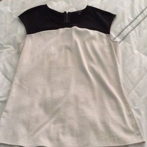 Ann Taylor color block cap sleeve blouse.