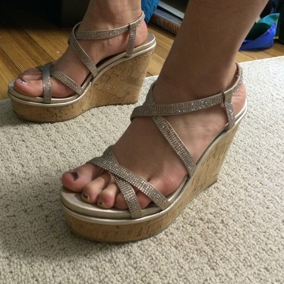 Nine West Gold Wedges