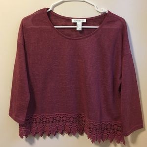 3 quarter sleeve loose crop top