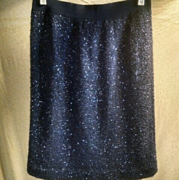 Lands end sparkly blue skirt