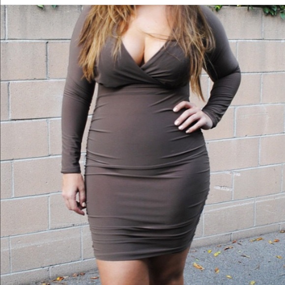 Mocha Colored Dress - Picture 2 of 4