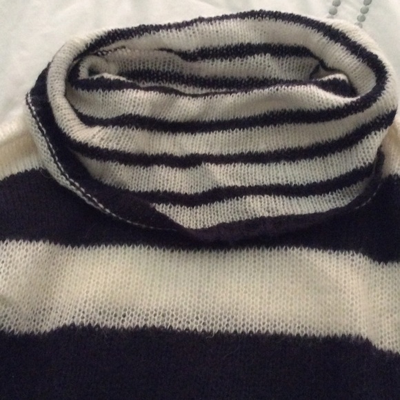 Long, cowl neck striped sweater - Picture 2 of 3