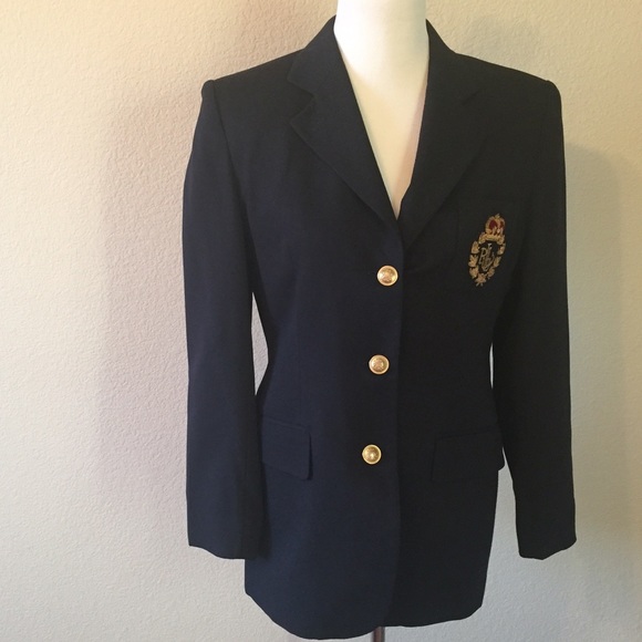 Final! Vintage Ralph Lauren navy wool jacket Sz 8