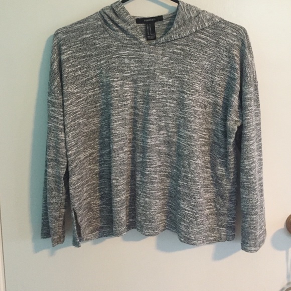 Knit top hoodie