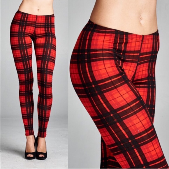 Pants - 🆕KNOXVILLE plaid print legging - RED