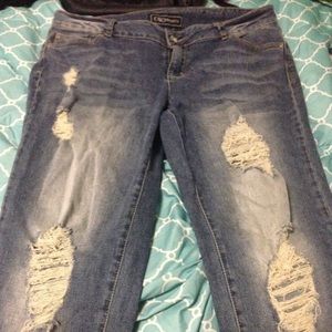 Cato's boyfriend jeans worn twice true to size.