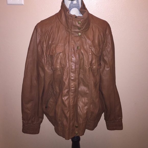 American rag faux leather jacket size 1x USED