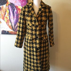 Final! Herringbone tweed tailored coat made in EU