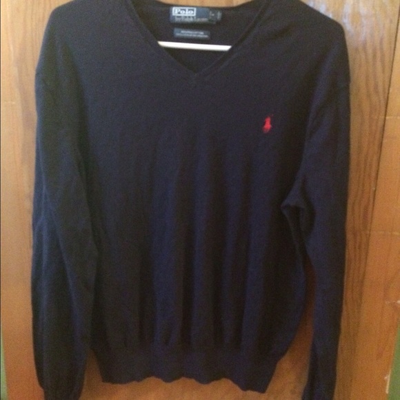 Men's navy blue polo sweater