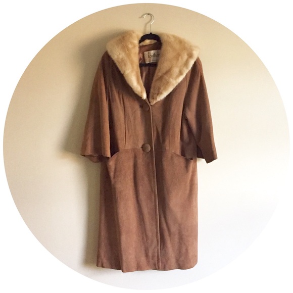 Vintage Leather and Mink Duster Coat by Hudson's