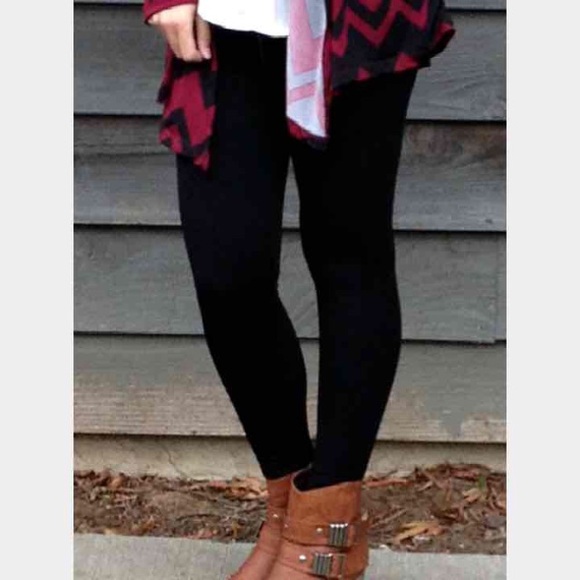 Black fleece lined leggings