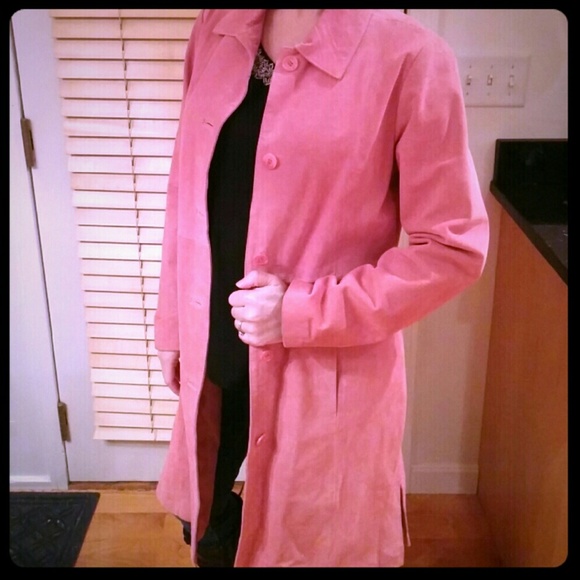 Pink suede coat
