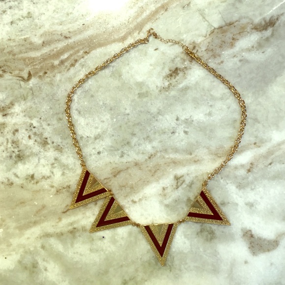 Gold and black triangle statement necklace