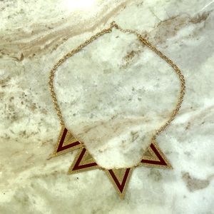 Gold and black triangle statement necklace