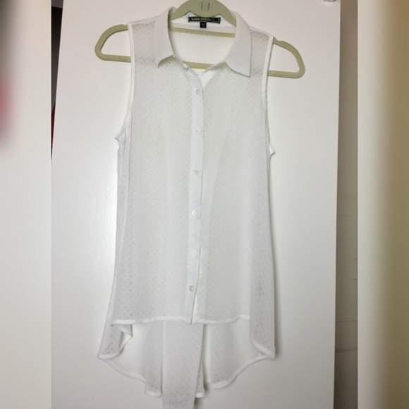 Back button detail sheer top
