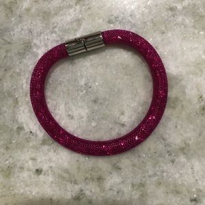 Swarovski pink bracelet with embedded crystals