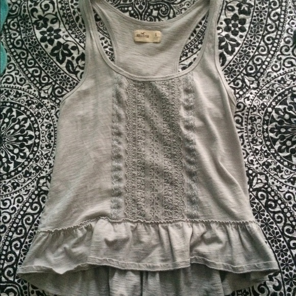 Hollister Grey Lace Tank Top