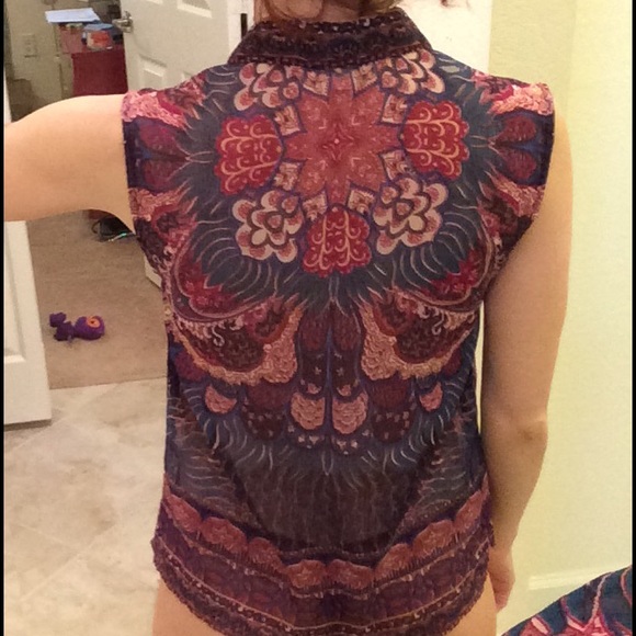 Urban outfitters psychedelic button up blouse