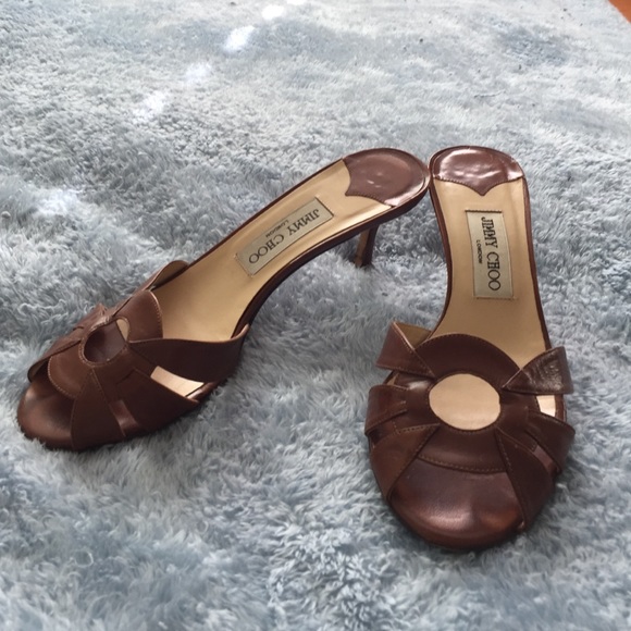 Jimmy Choo brown backless shoes👠💋