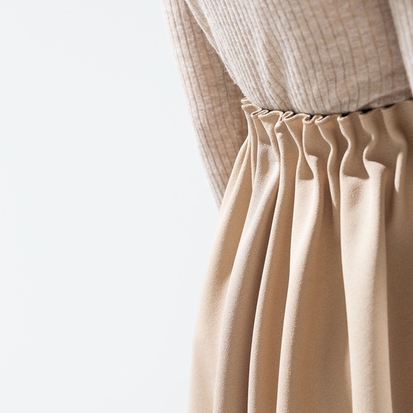 Zara nude/tan elastic skirt