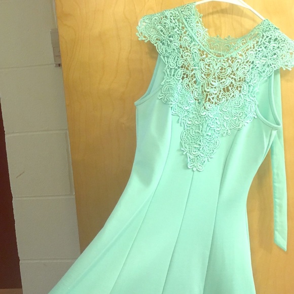 Turquoise lace dress! Only wore it once !