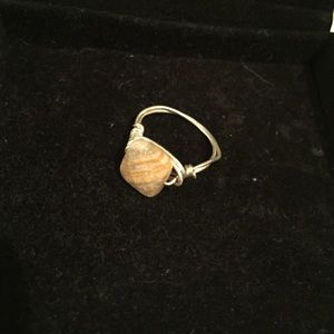 Wire wrapped stone ring